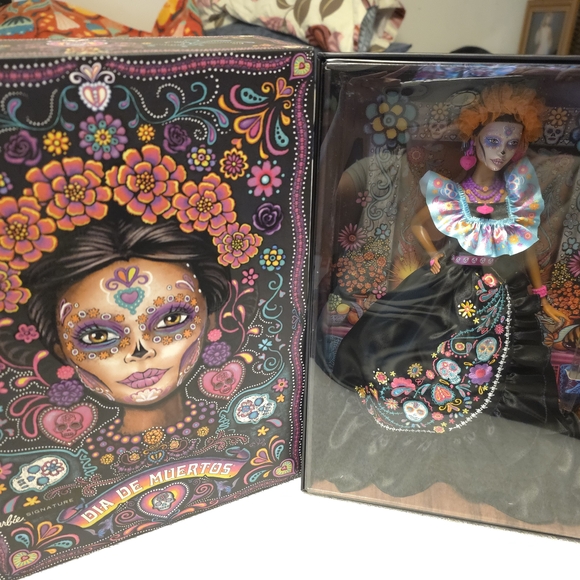 Barbie Other - 2024 Barbie Dia de Muertos Doll with Pink and Purple Dress